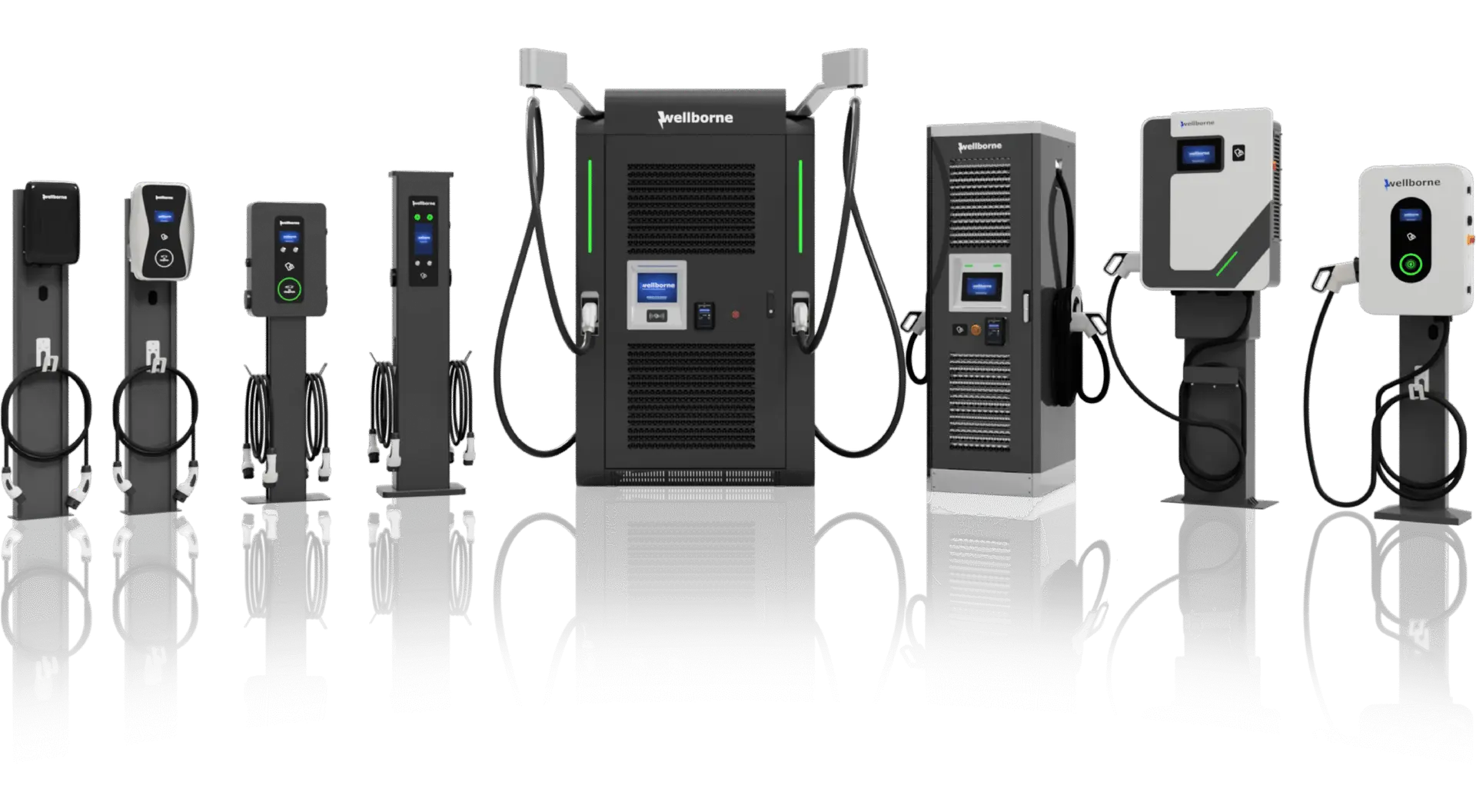 Gamme de bornes et stations de recharge Wellborne